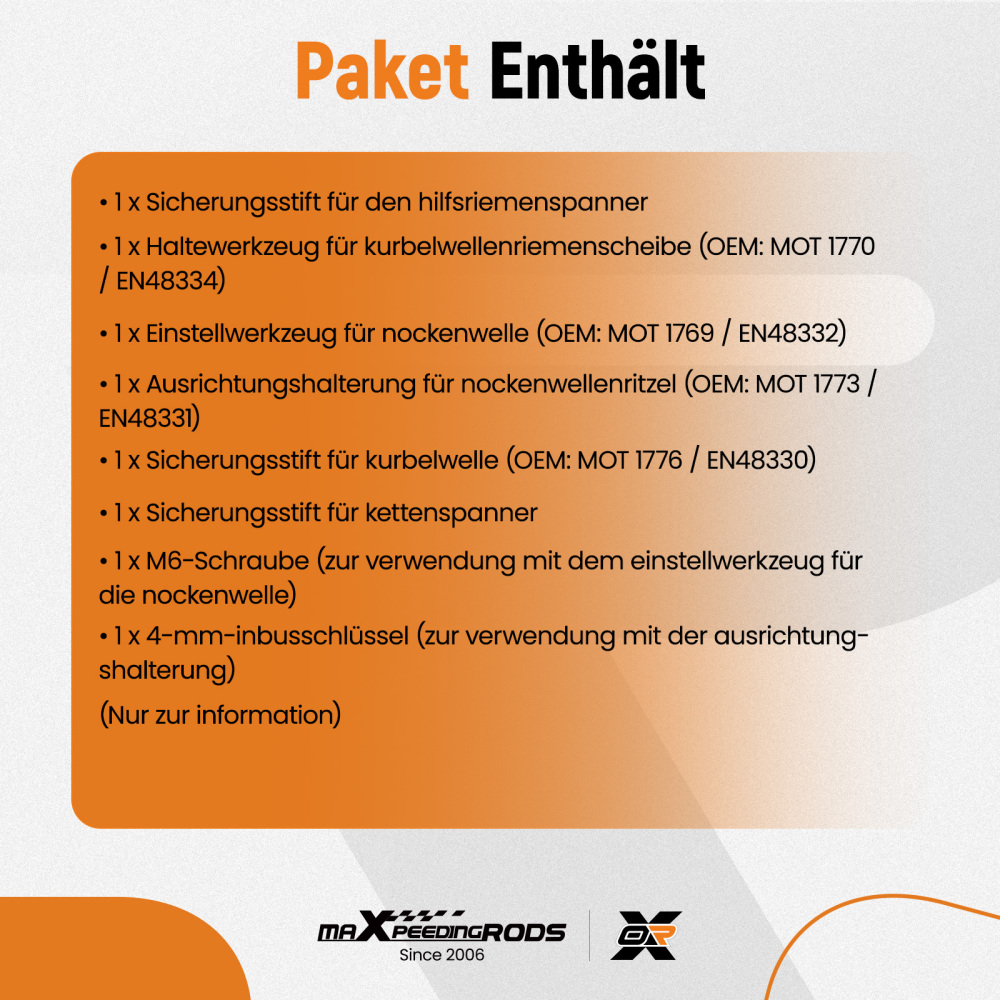 Timing Setting Tool Kit compatible for Renault 2.0 DCi M9R Megane Laguna Espace Traffic