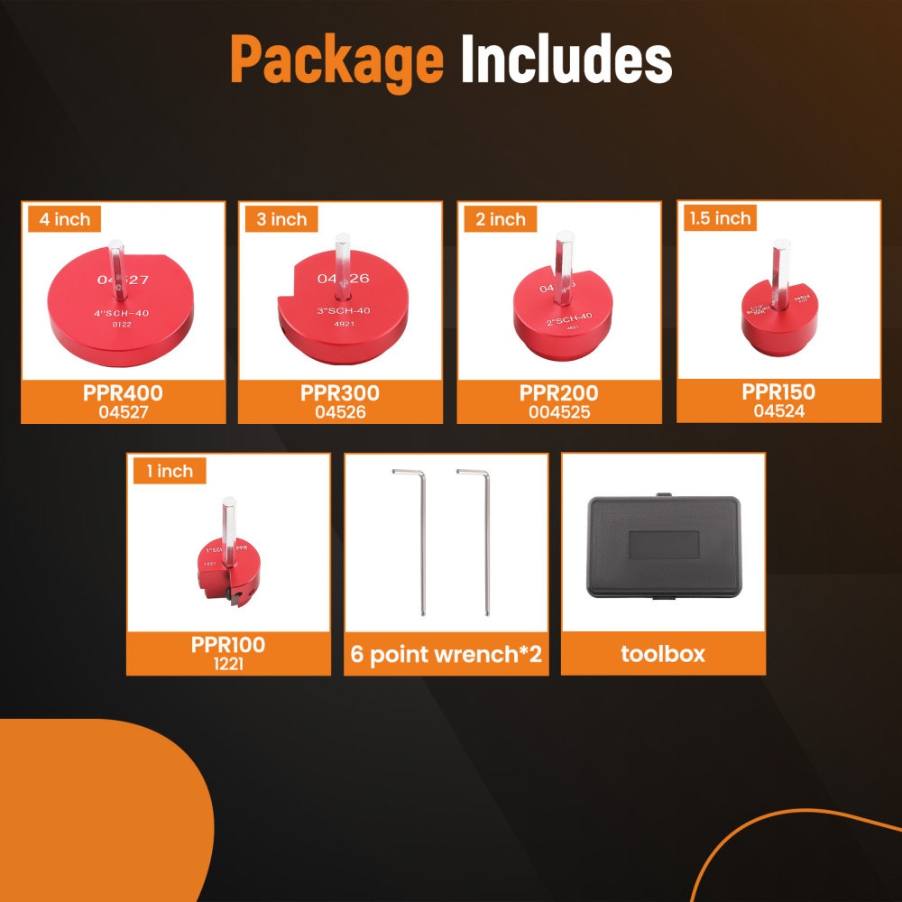 5Pipe Reamer Toolfor standard 1/2-inch drill bits and 3/8-inch hex wrenches