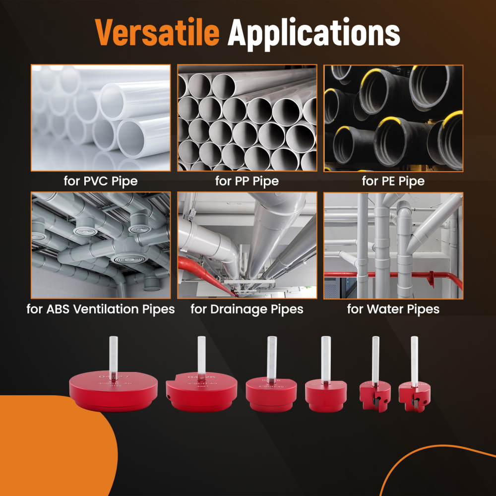 6 Piece Plastic PVC Pipe Fitting Saver Kits Fits into standard 1/2 inch drill