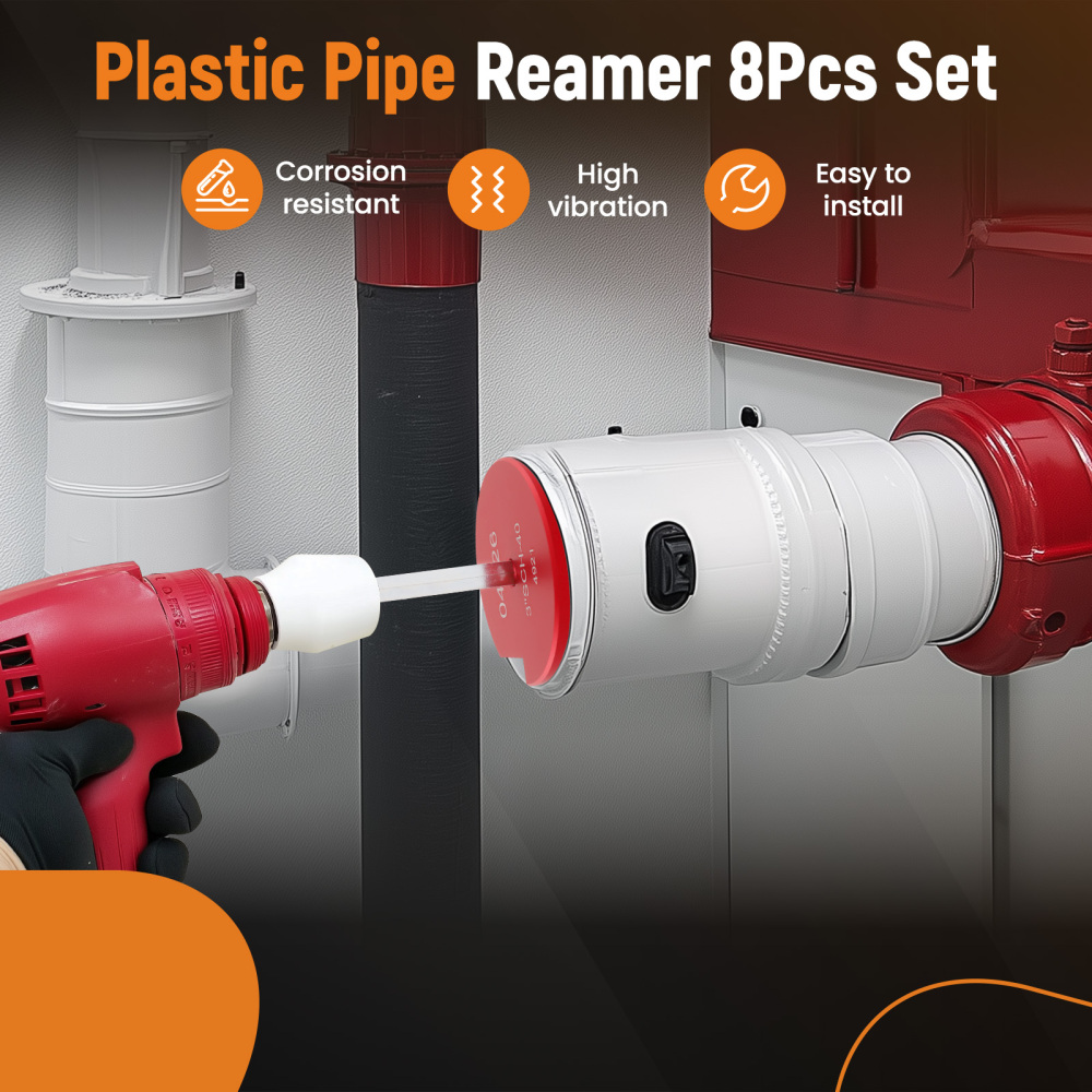 8pcs Plastic Pipe Fitting Reamer Fit into Standard 1/2 Inch Drill and 3/8 Inch