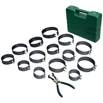 Piston Ring Compressor Cylinder Installer with Plier14 bands tool set