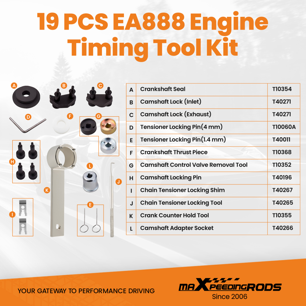 Compatible for Audi Compatible for VW 2.0 Turbo TFSI EOS GTI A3 A4 A5 A6 Q5 Timing Locking Tool Kit