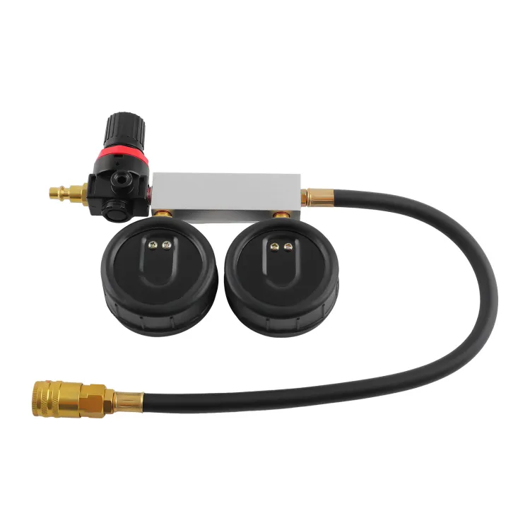 QWORK Testeur De Fuite De Cylindre Avec 2 Manomètres - Outil Diagnostic Moteur Compression Et Fuites