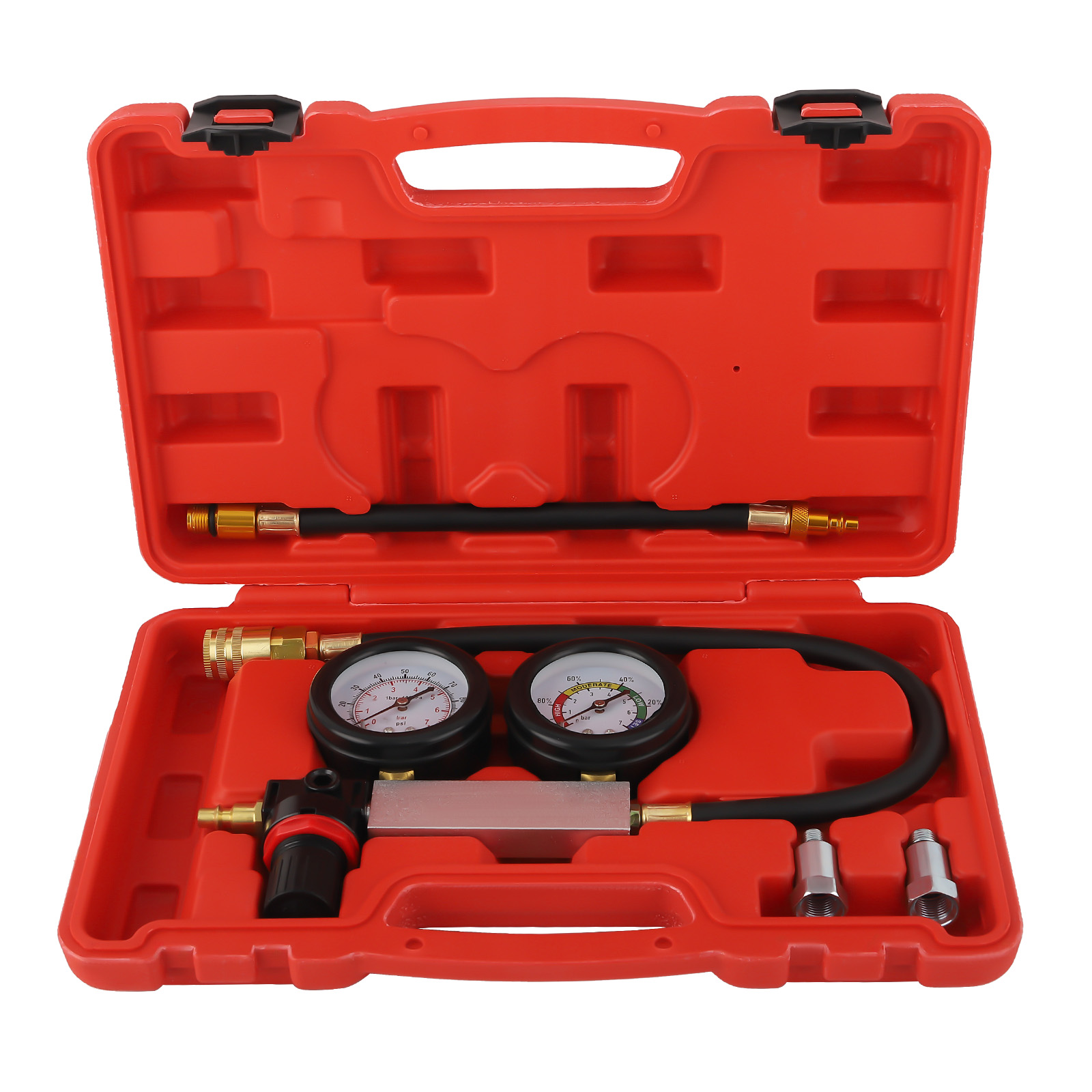 Cylinder Leakage Detector Tester Kit Petrol Engin Cylinder Leak Down Tester Kit-image-TTK-QG100P-4-V5