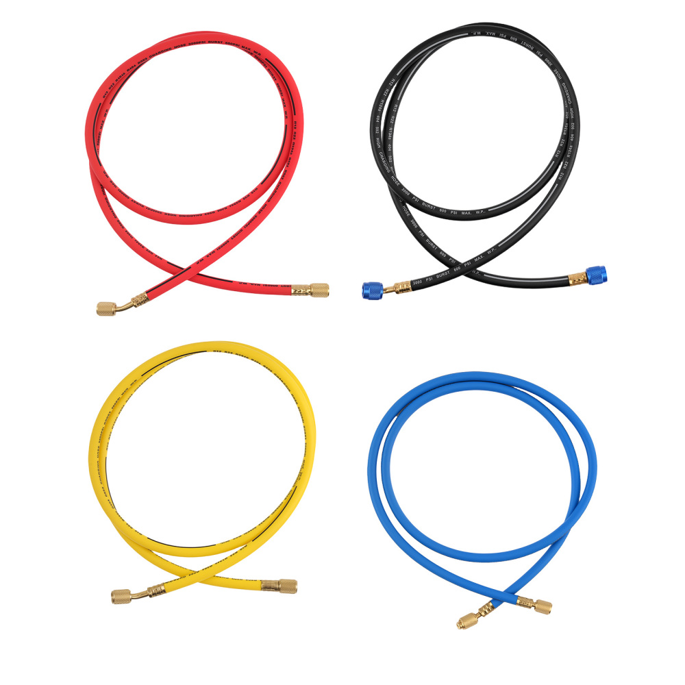 4-Way compatible for AC Gauge Set for R134a R22 R410a with Brass FittingsCharging Hoses