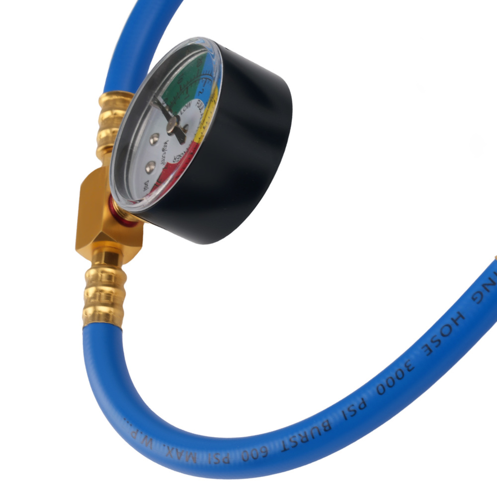 480mm compatible for AC Charging Hose R134A with Safety System Pressure Reading 0-350PSI