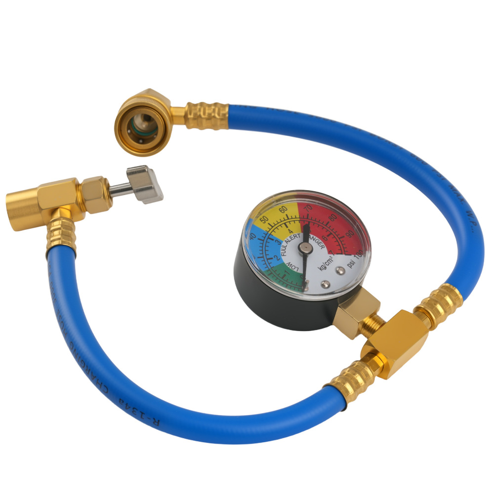 480mm compatible for AC Charging Hose R134A with Safety System Pressure Reading 0-350PSI