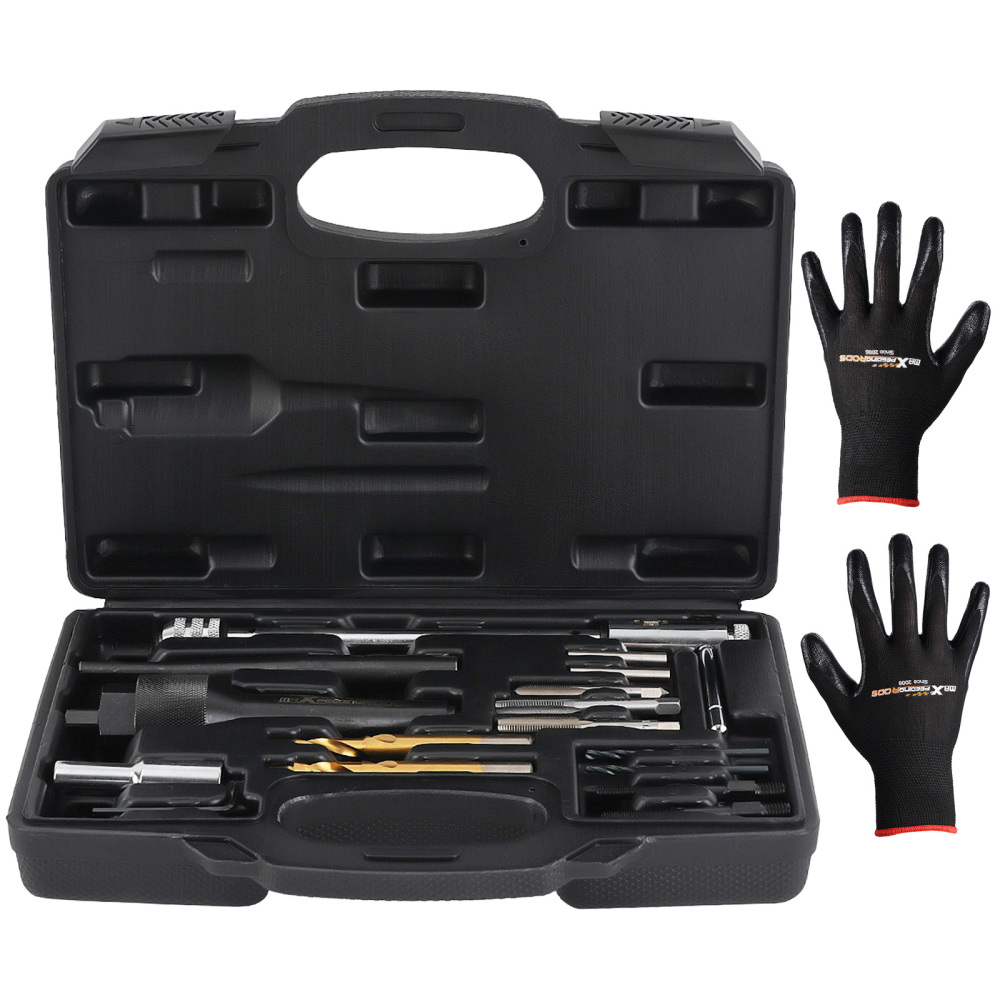 16PCS Damaged Heater Glow Plug Removal Remover Extractor Tools Set Kit 8mm 10mm