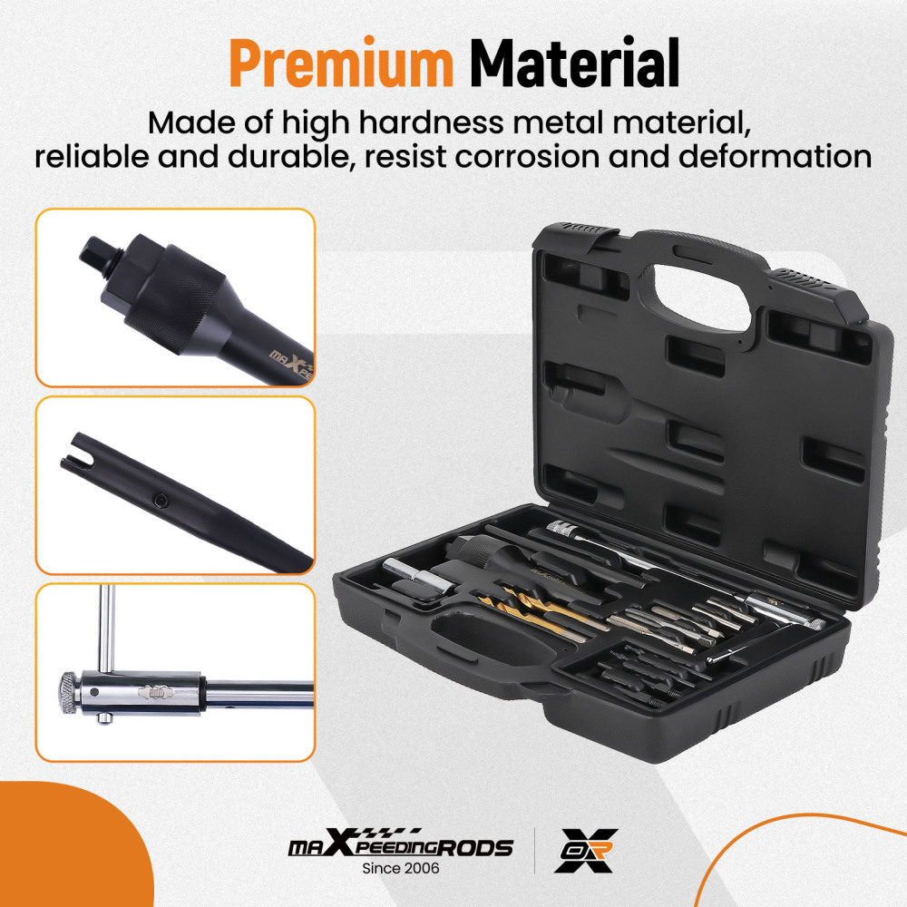 16PCS Damaged Heater Glow Plug Removal Remover Extractor Tools Set Kit 8mm 10mm