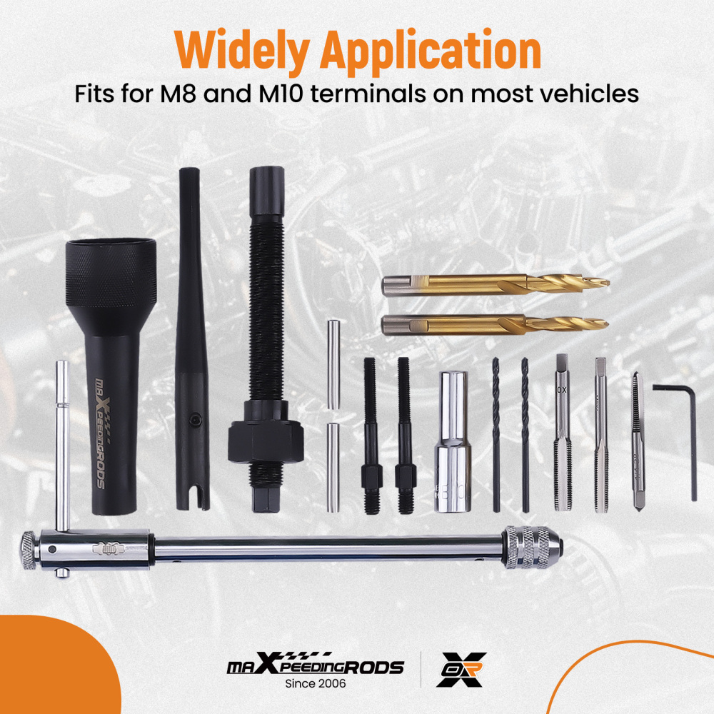 16pcs Outil d'alésage de bougie de préchauffage M8 M10 compatible pour Mercedes CDI compatible pour Audi VW Opel Réparation de filetage