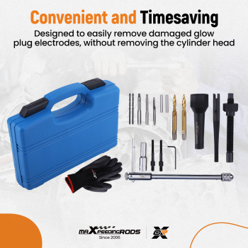 16pcs Outil d'alésage de bougie de préchauffage M8 M10 compatible pour Mercedes CDI compatible pour Audi VW Opel Réparation de filetage