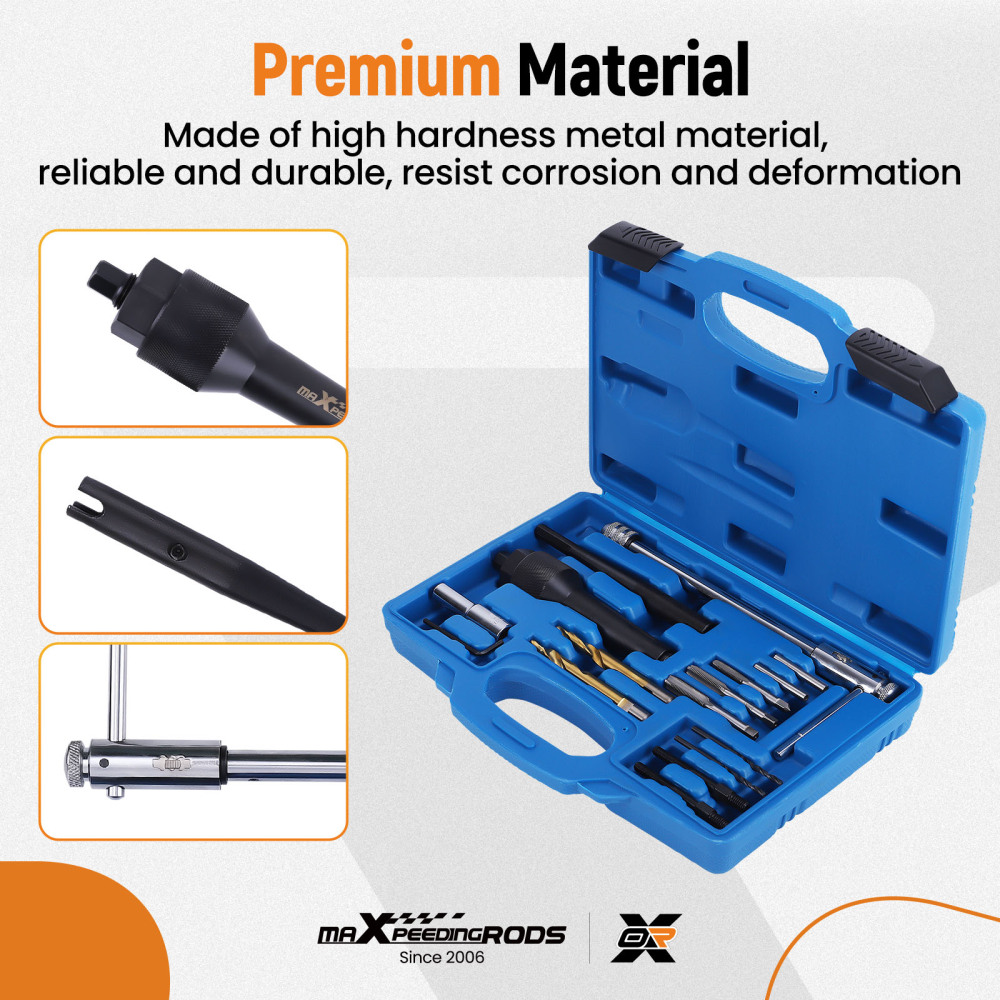 16pcs Outil d'alésage de bougie de préchauffage M8 M10 compatible pour Mercedes CDI compatible pour Audi VW Opel Réparation de filetage