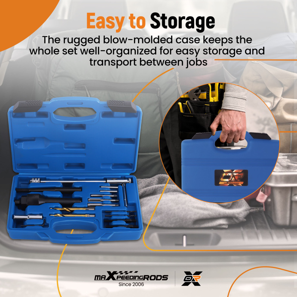 16pcs Outil d'alésage de bougie de préchauffage M8 M10 compatible pour Mercedes CDI compatible pour Audi VW Opel Réparation de filetage