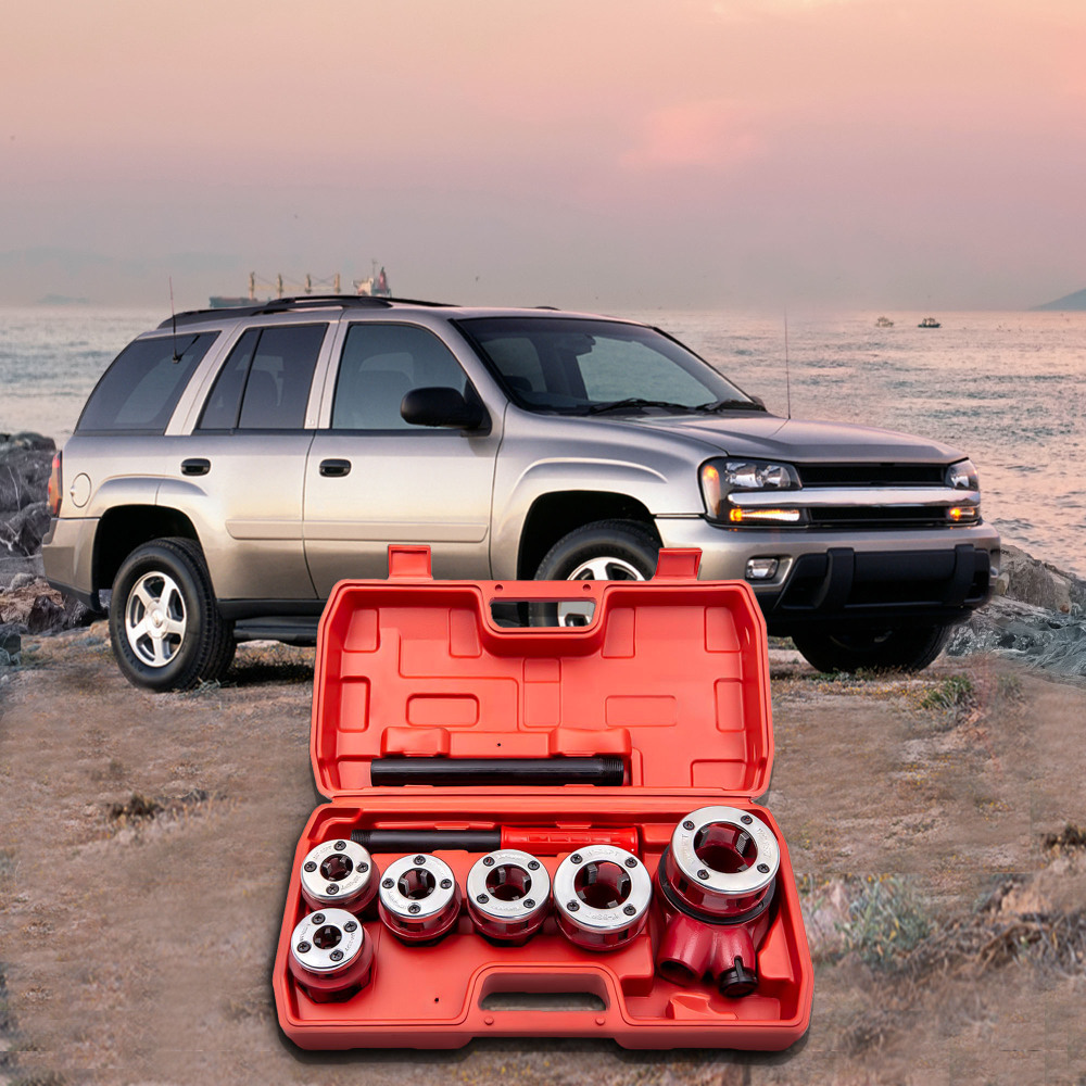 8x Pipe Threading Kit BSPT Thread Cutting Steel Threader Plumbers Set