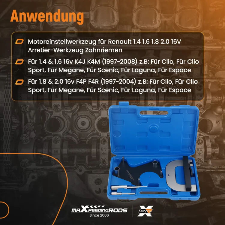 Kit Attrezzi Calaggio Motore MaXpeedingrods Per Renault 1.4 1.6 1.8 2.0 16V – Per Cinghia Distribuzione Su Clio, Megane, Laguna, Espace - 6