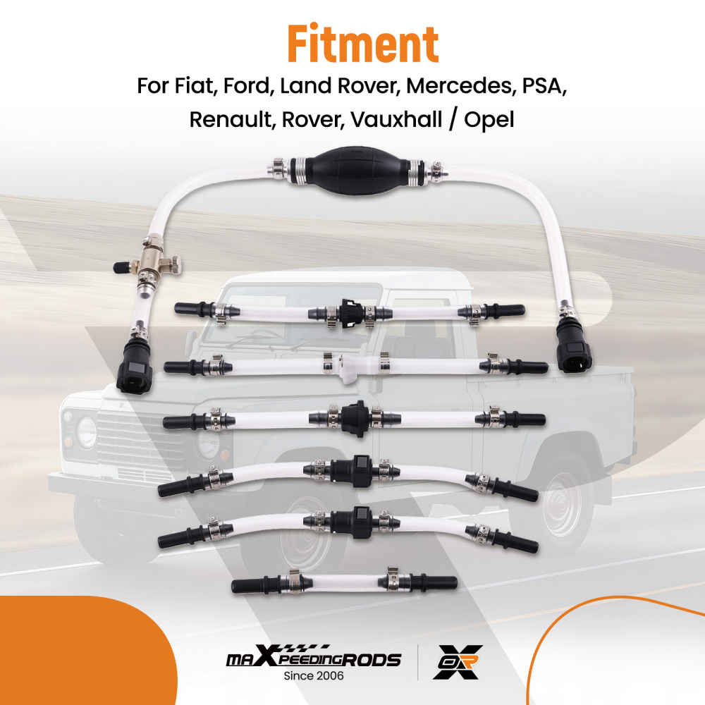 Fuel Line Tool Set compatible for Renault Ford PSA Clear Pipe Diesel Priming Bleeding Kit