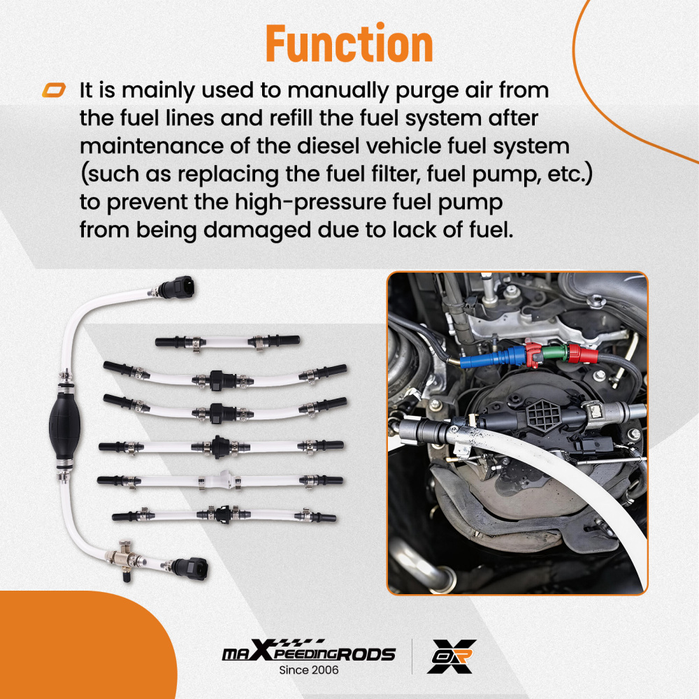 Fuel Line Tool Set compatible for Renault Ford PSA Clear Pipe Diesel Priming Bleeding Kit