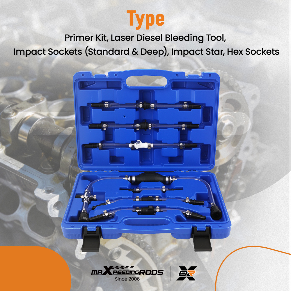 Fuel Line Tool Set compatible for Renault Ford PSA Clear Pipe Diesel Priming Bleeding Kit