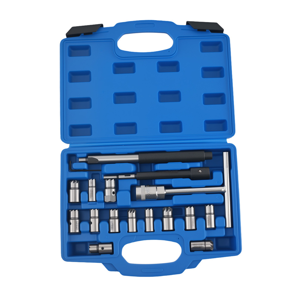 17pezzi Iniettore Diesel idraulici rimuove Kit iniezione Puller Strumento