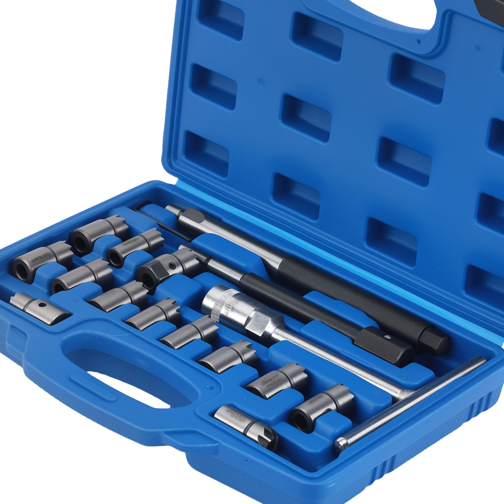 17pcs Diesel Injector compatible for Seat Cutter Cleaner CDI Carbon Remover Tool Kit