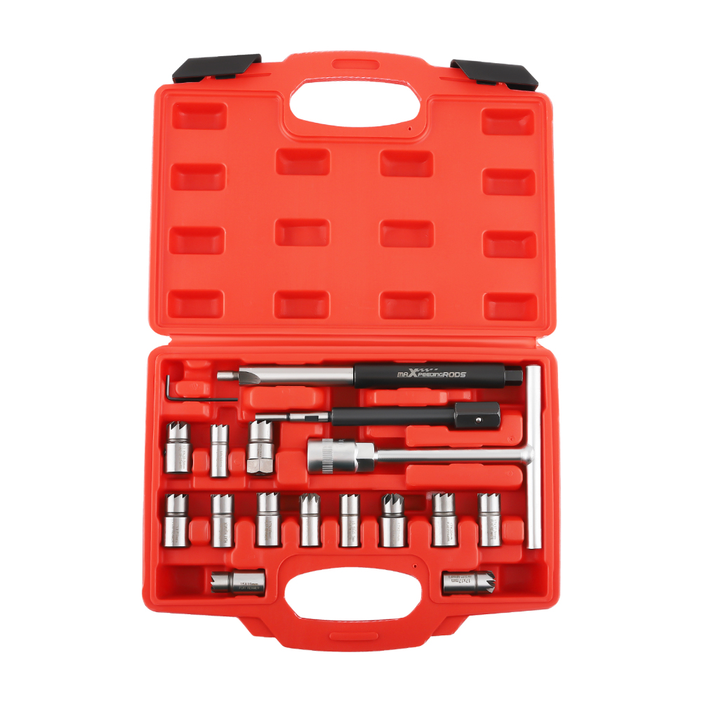 Diesel Inyector Asiento Cortador Limpiador Universal 17pcs compatible para Mercedes-Benz