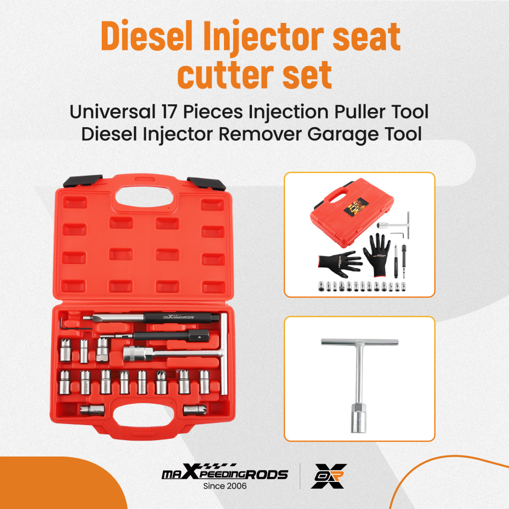 Diesel Inyector Asiento Cortador Limpiador Universal 17pcs compatible para Mercedes-Benz