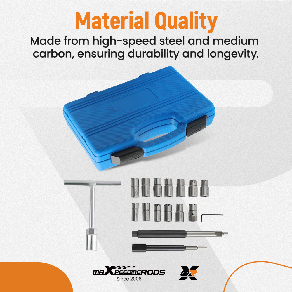 Compatible for BMW Mercedes compatible for Ford VW Audi CDI 17pcs Diesel Injector Seats Cutter Cleaner Set 