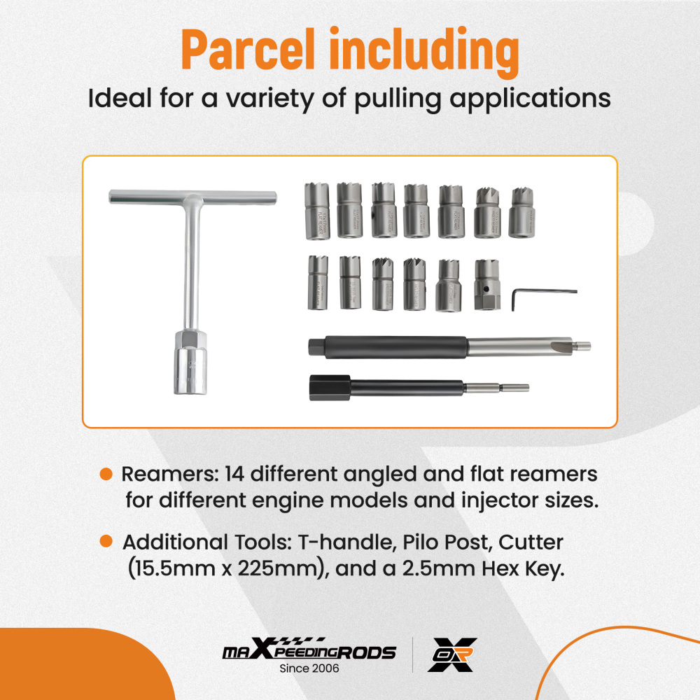 Compatible for BMW Mercedes compatible for Ford VW Audi CDI 17pcs Diesel Injector Seats Cutter Cleaner Set 