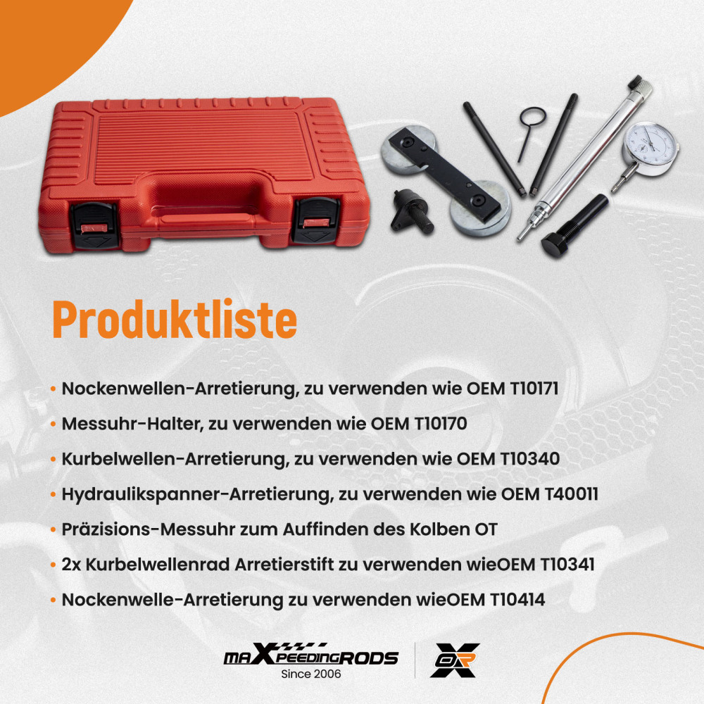 Engine Timing Locking Tool Kit compatible for VW TOURAN Passat EOS compatible for Audi A3 1.2 1.4 1.6