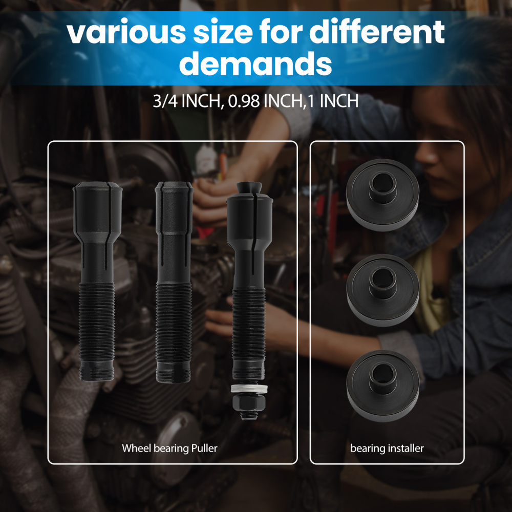 Wheel Bearing Remover+ Installer Puller Tool Set compatible for Harley Davidson VT102