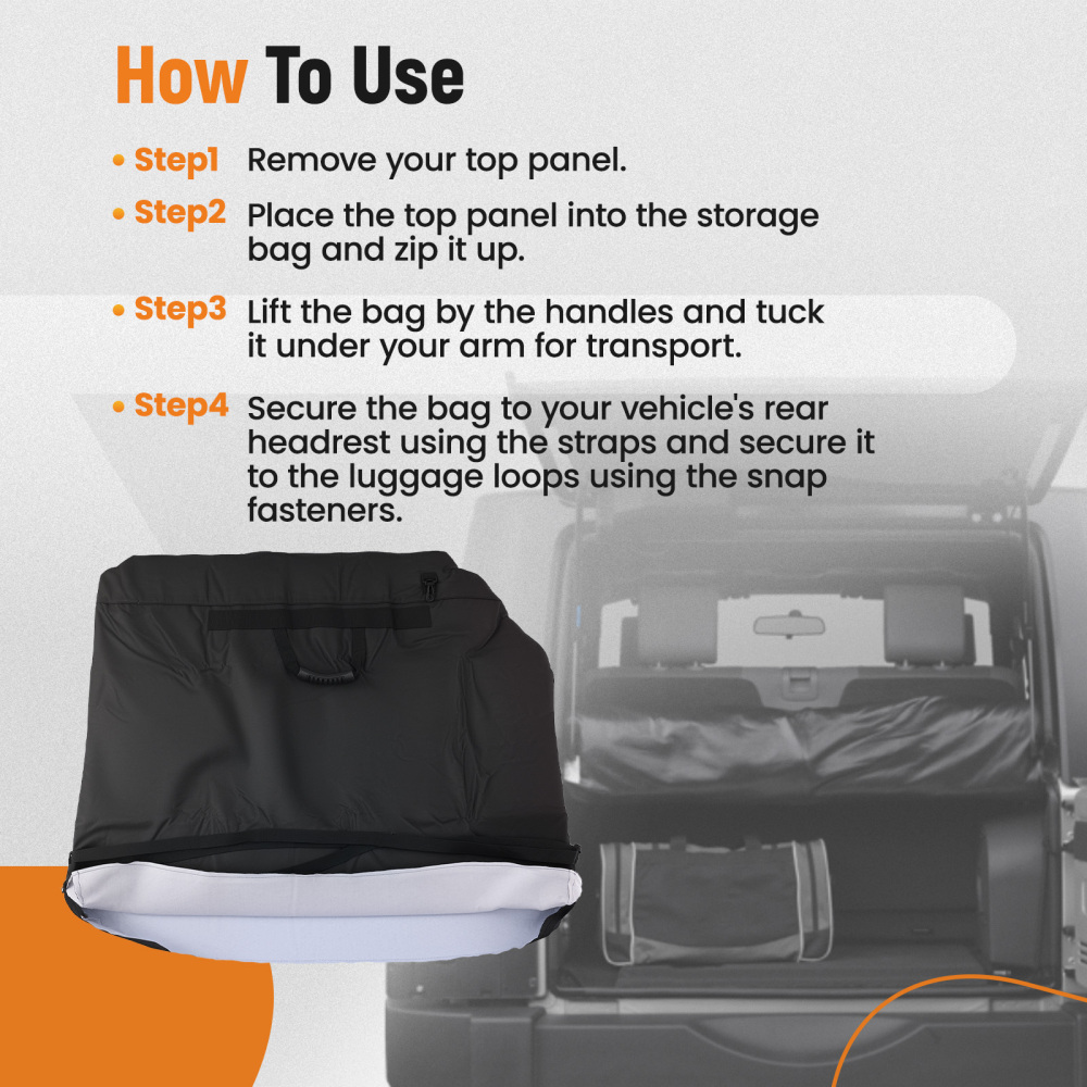 Freedom Panel Hard Top Storage Bag for 2007-2021 compatible for Jeep Wrangler JK JL JT 24 Door