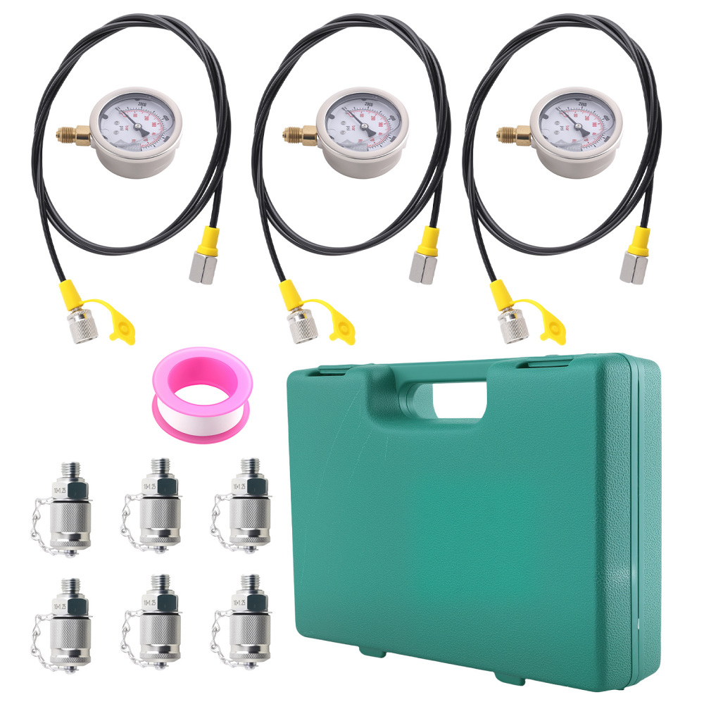 Hydraulic Pressure Test Gauge Diagnostic Couplings Kit For Excavator and Machine
