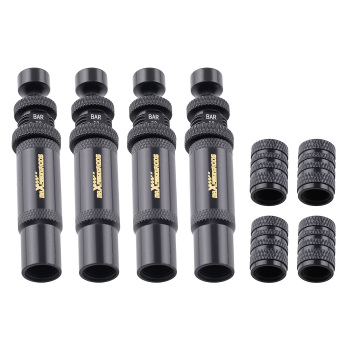 4pcs Adjustable Auto-Stop Tire Deflator for 4x4 10-30PSI Off-Road Brass