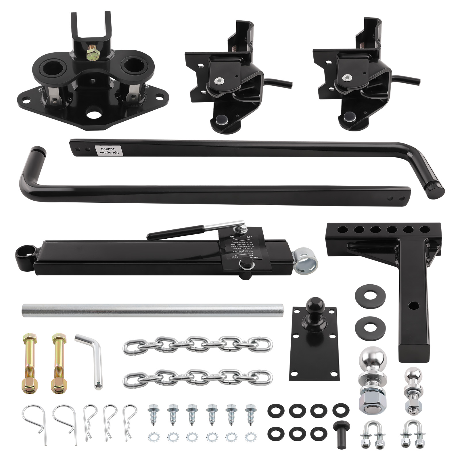 10K Trailer Weight Distribution Hitch + Sway + Drop Shank + 2 5/16 in Ball steel