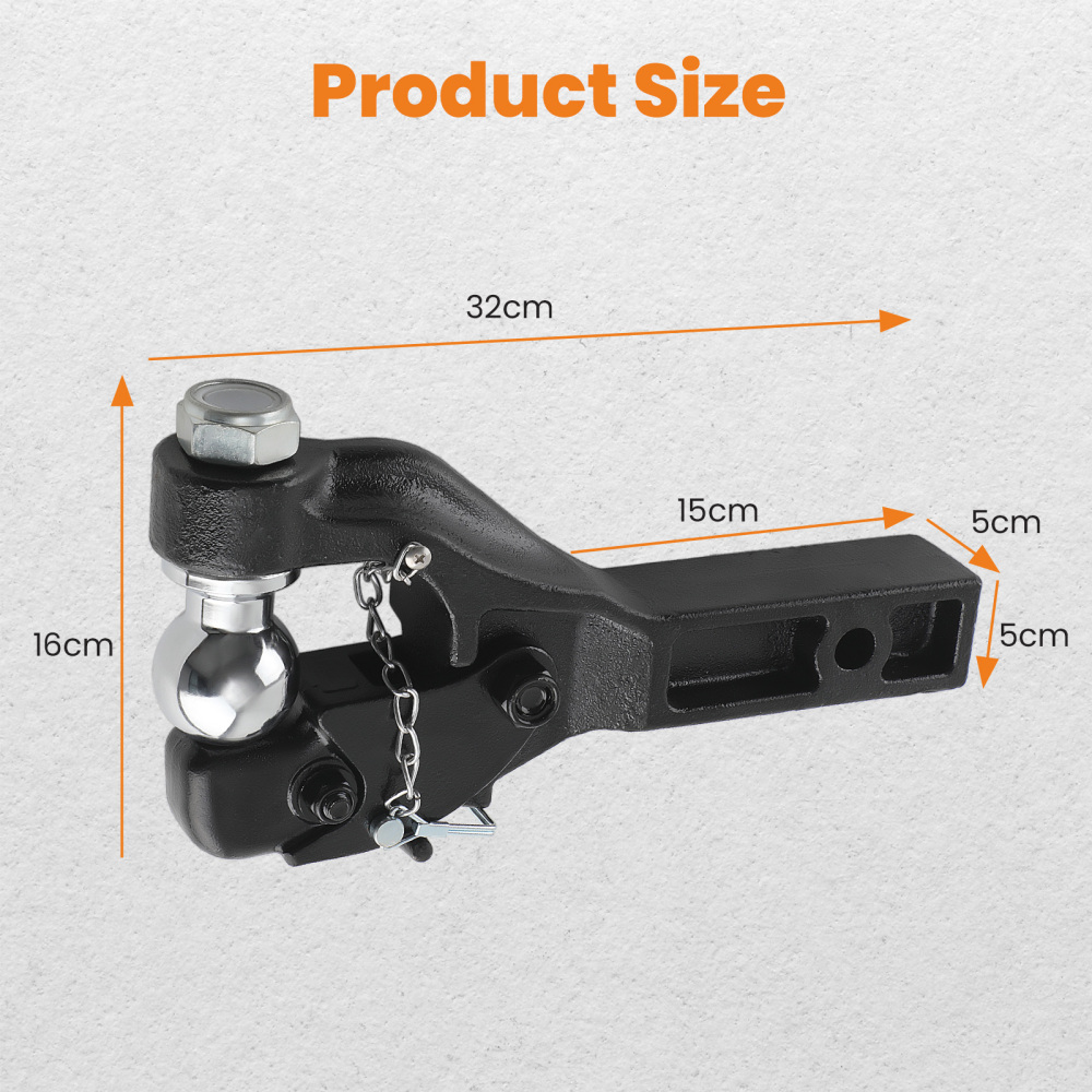 8 Ton Ball Combo Pintle Tow Hook Receiver Arm Hitch Towing 4WD Truck QXPA