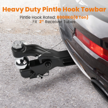 Pintle Tow Hook Receiver Arm Hitch Towing 4WD Truck Heavy Duty 8 Ton Ball Combo