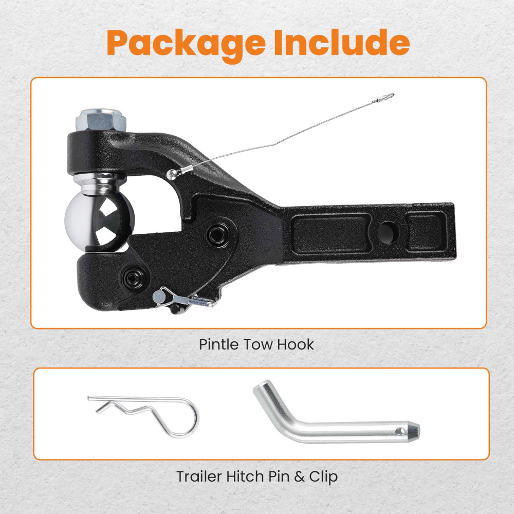 Pintle Tow Hook Receiver Arm Hitch Towing 4WD Truck Heavy Duty 8 Ton Ball Combo