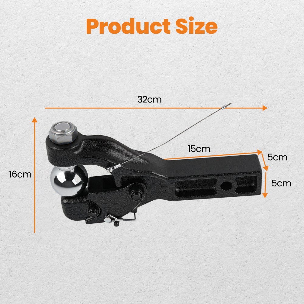 Pintle Tow Hook Receiver Arm Hitch Towing 4WD Truck Heavy Duty 8 Ton Ball Combo
