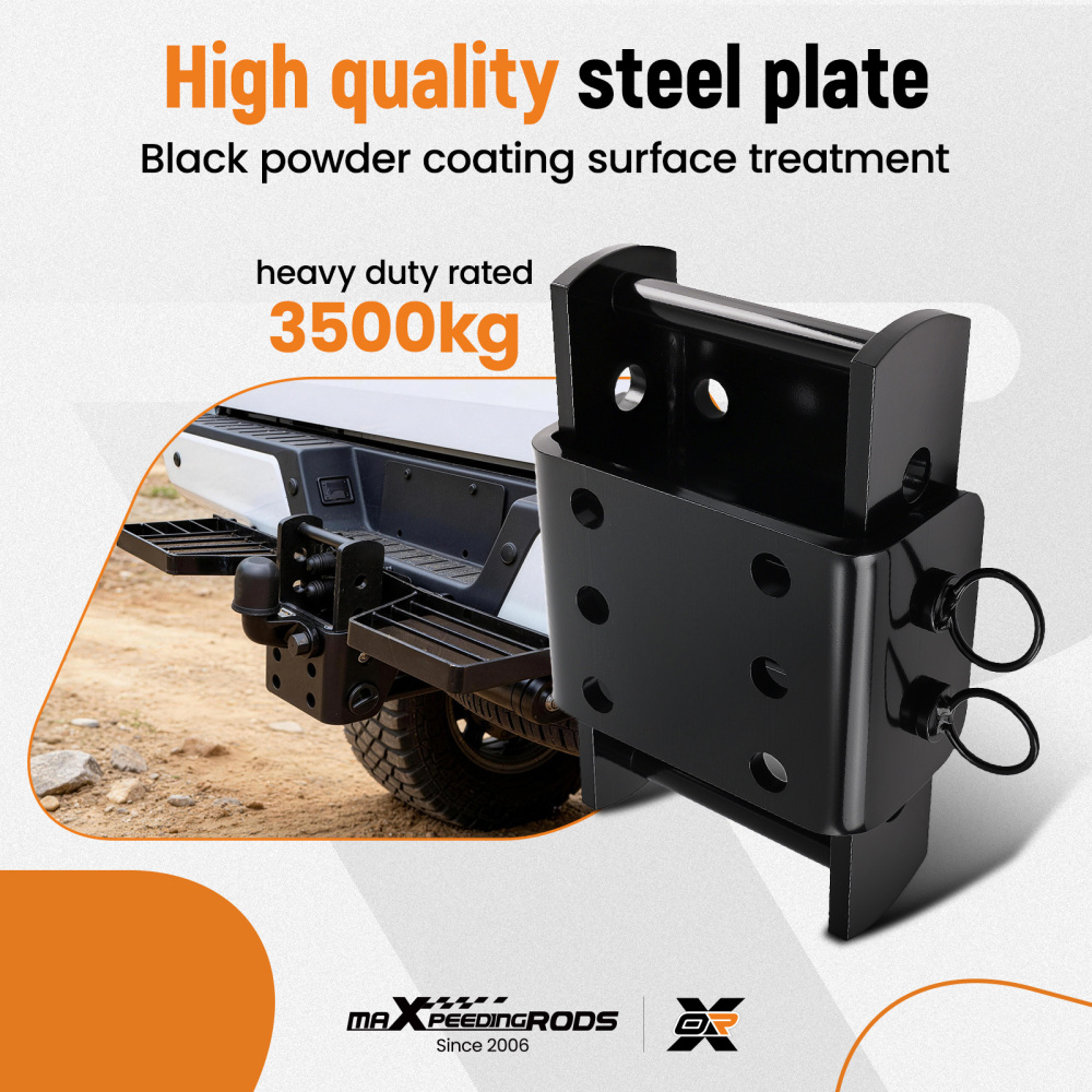 Adjustable Black Tow Hitch Drop Plate compatible for Land Rover Defender Van 4x4 3500kg