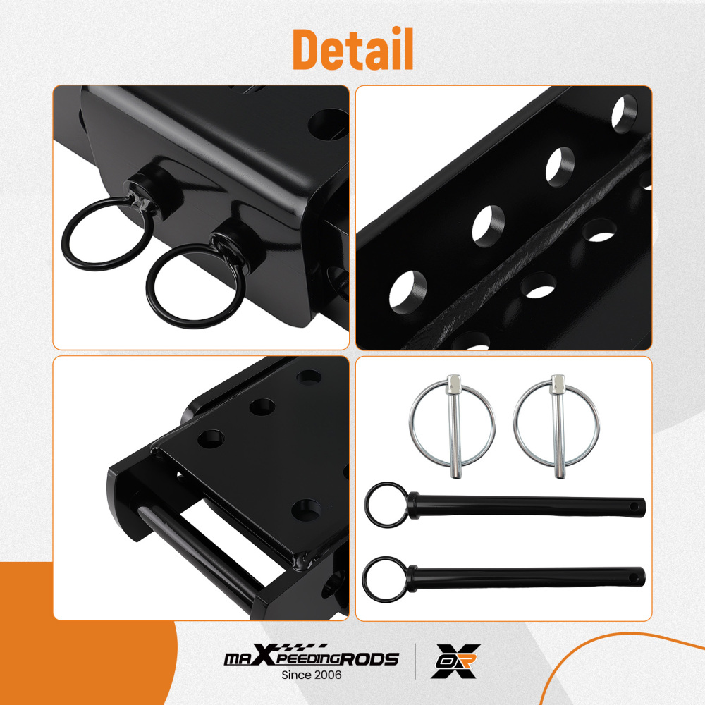 Adjustable Black Tow Hitch Drop Plate compatible for Land Rover Defender Van 4x4 3500kg