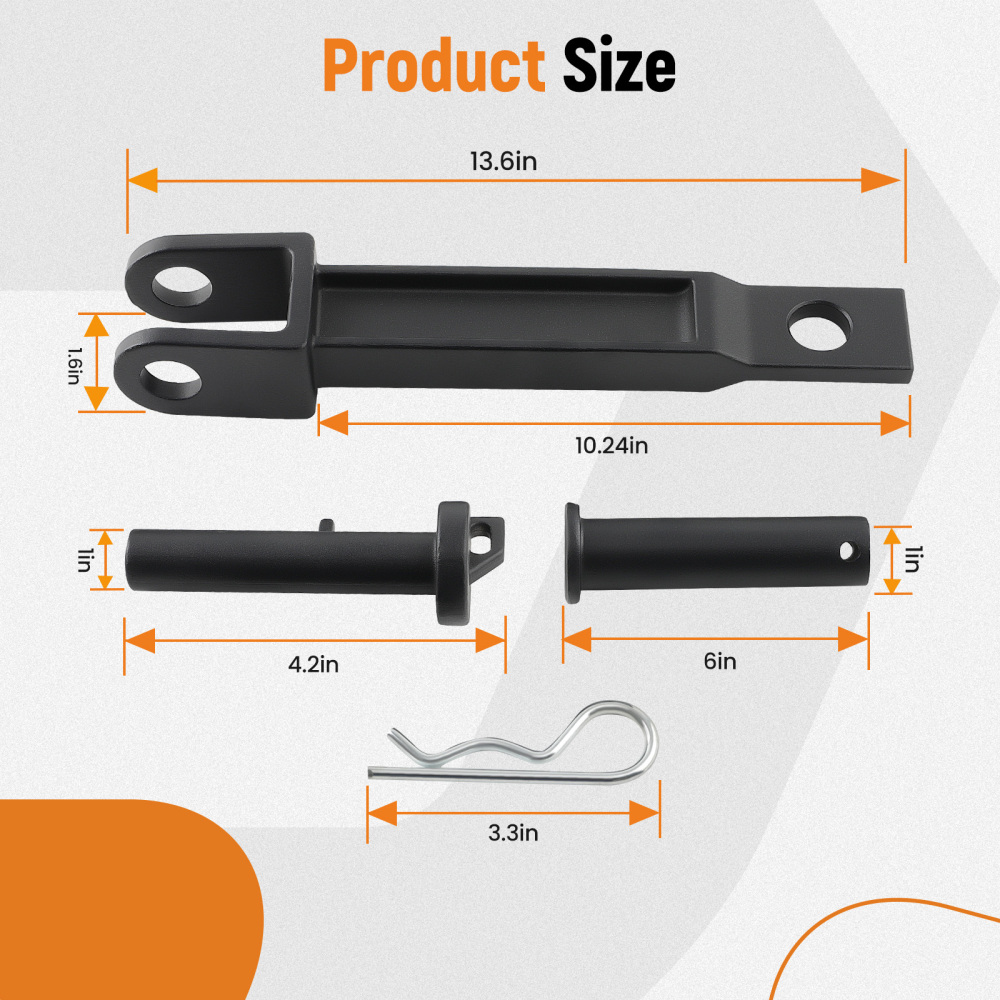 Single Towing Hook Pull Pin + Frame Pin compatible for Peterbilt Compatible for Kenworth A20-6014