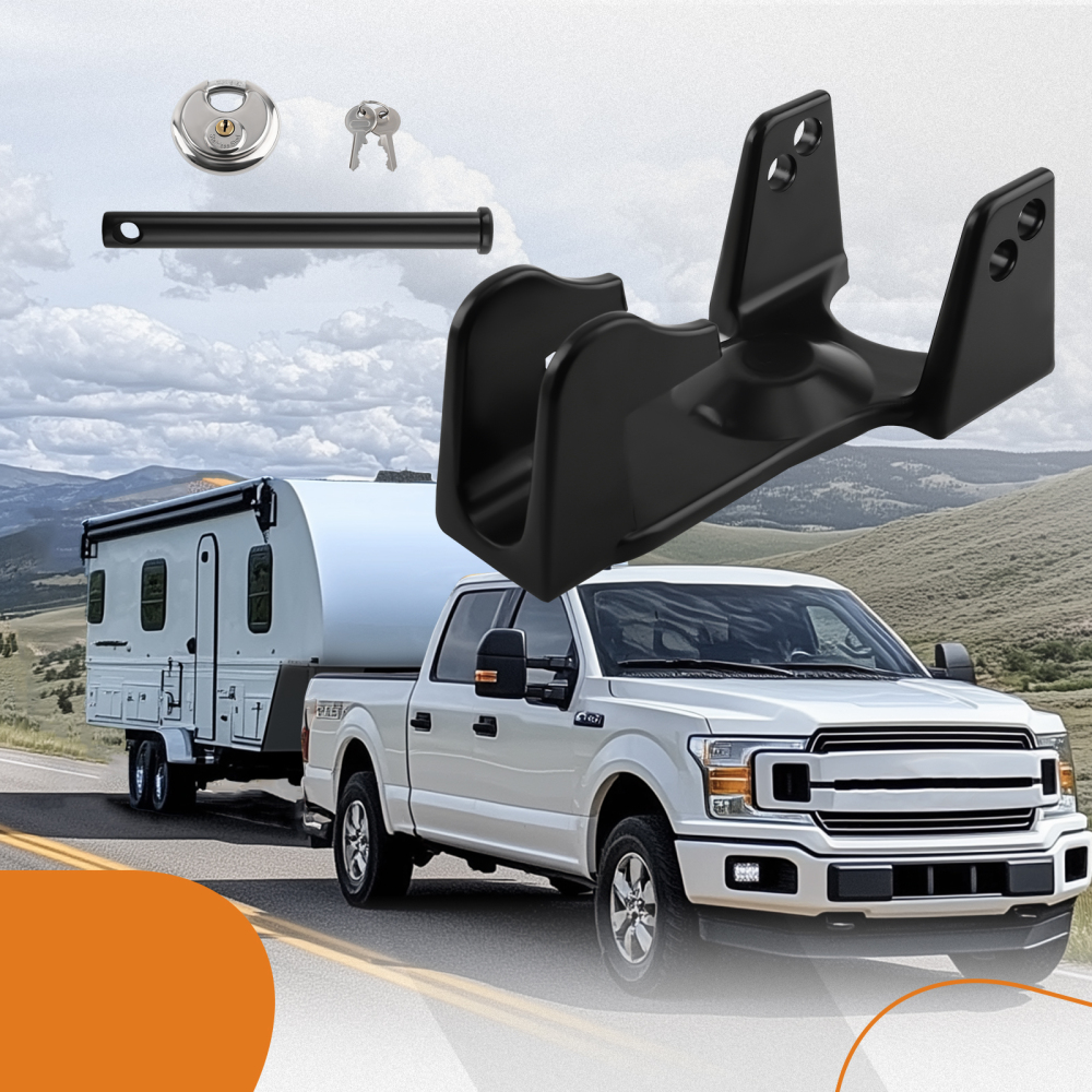 Gooseneck Hitch Lock w/ KeyLock Silver for Livestock/Hauler/Trailer for TL-50