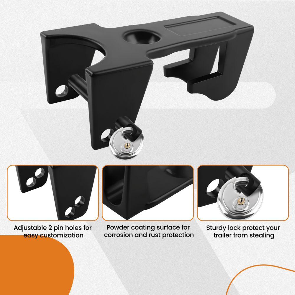 Gooseneck Hitch Lock w/ KeyLock Silver for Livestock/Hauler/Trailer for TL-50