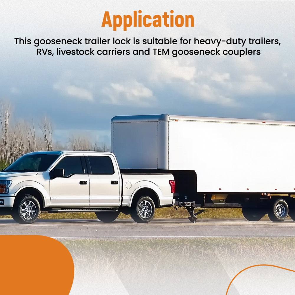 Gooseneck Hitch Lock w/ KeyLock Silver for Livestock/Hauler/Trailer for TL-50