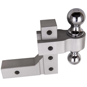 Attacco a sfera per gancio di traino regolabile in altezza da 6 "per ricevitori da 2 "