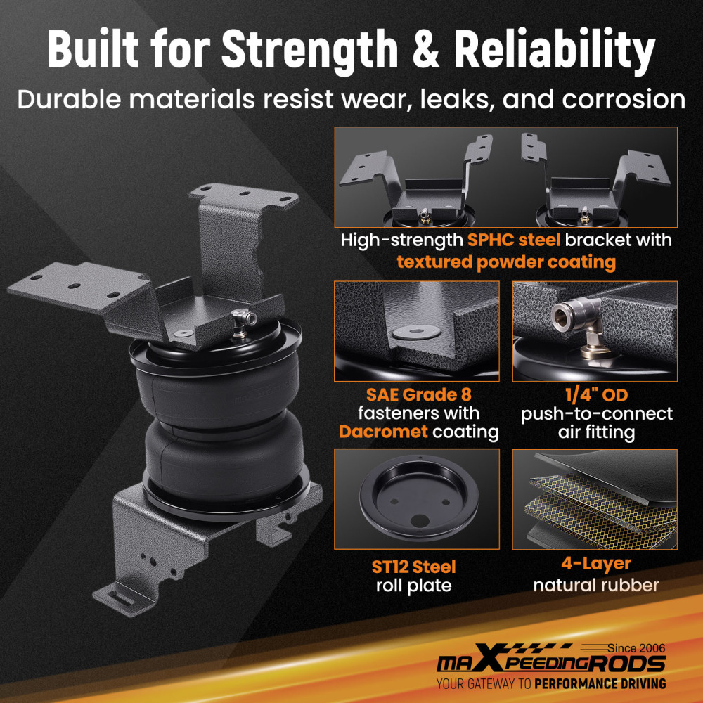 Air Suspension Kit Air Leveling Kit with Helper Spring Bellows Compatible for Chevrolet SilveradoGMC Sierra