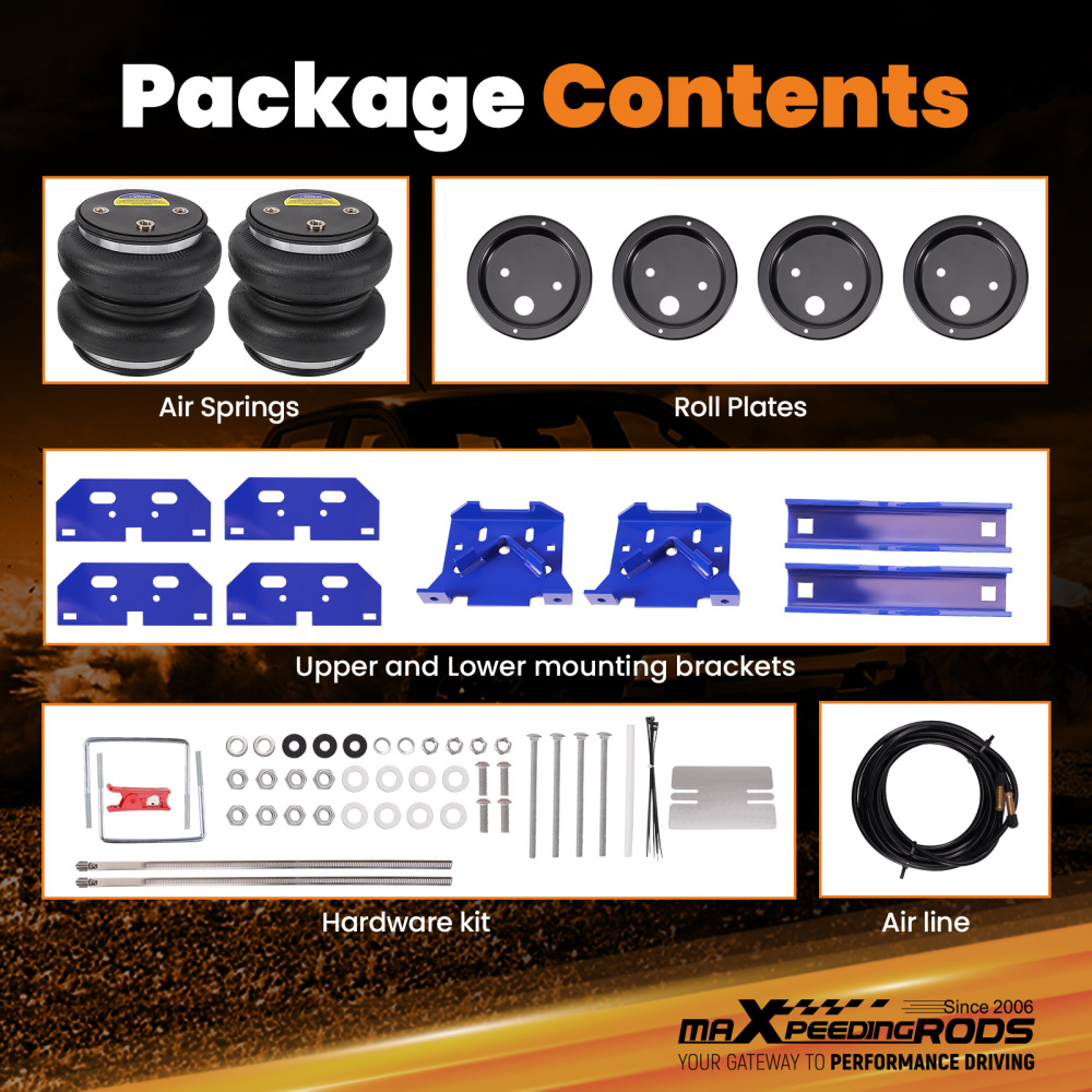 MaXpeedingrods Rear Air Suspension Spring Bag Kit compatible for Ram 3500 RWD 2011-2018