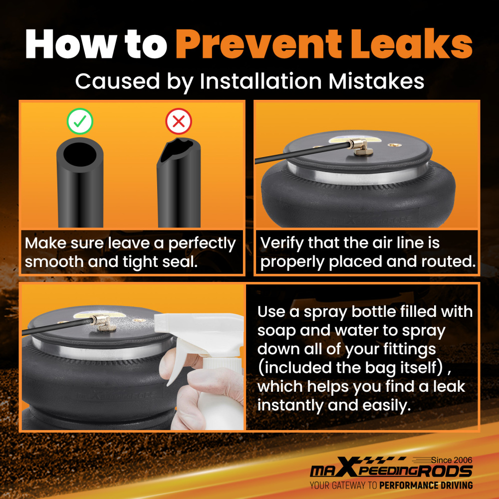 Rear Air Spring Bags Kit Air lines compatible for Ford F250 Super Duty Pickup 6.2L 2011-16