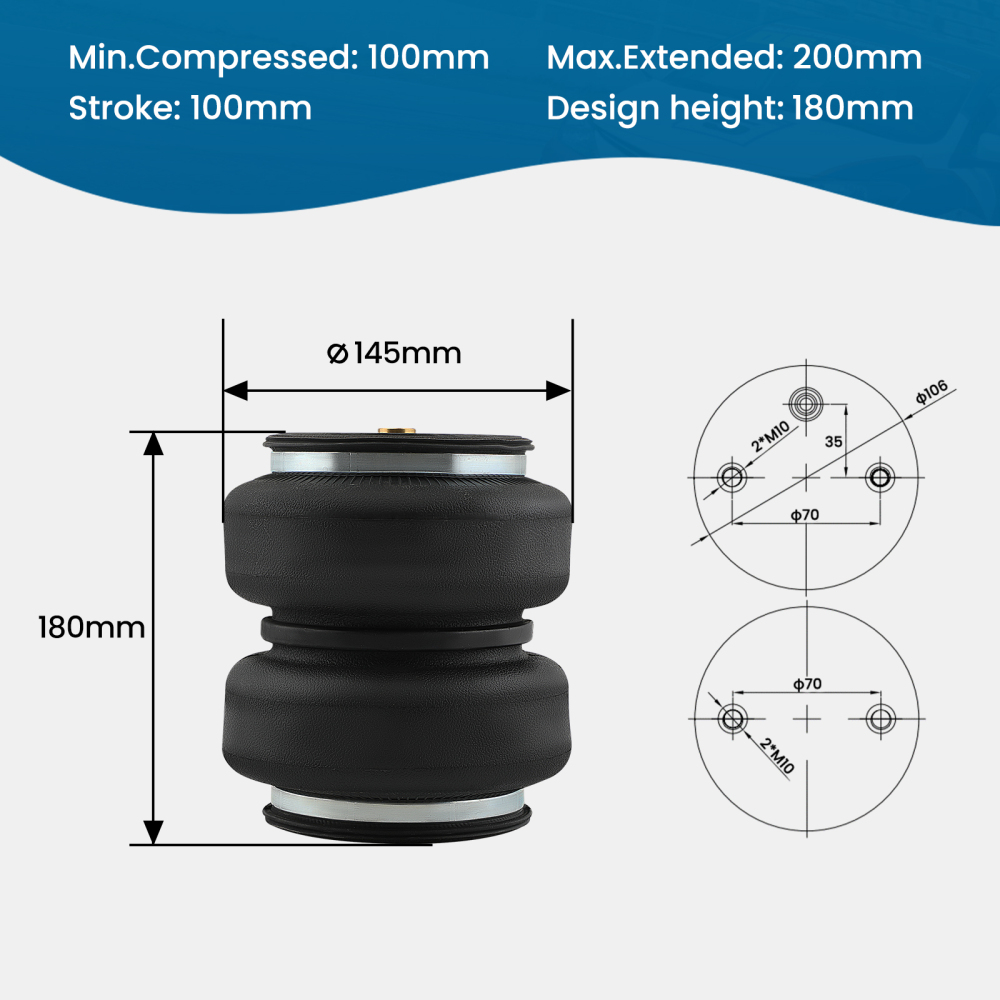 Rear Air Helper Spring Bag Leveling Kit compatible for Ford F150 2WD 4WD 2021-2023 Rear Air Helper Spring Bag Leveling Kit compatible for Ford F150 2WD 4WD 2021-2023