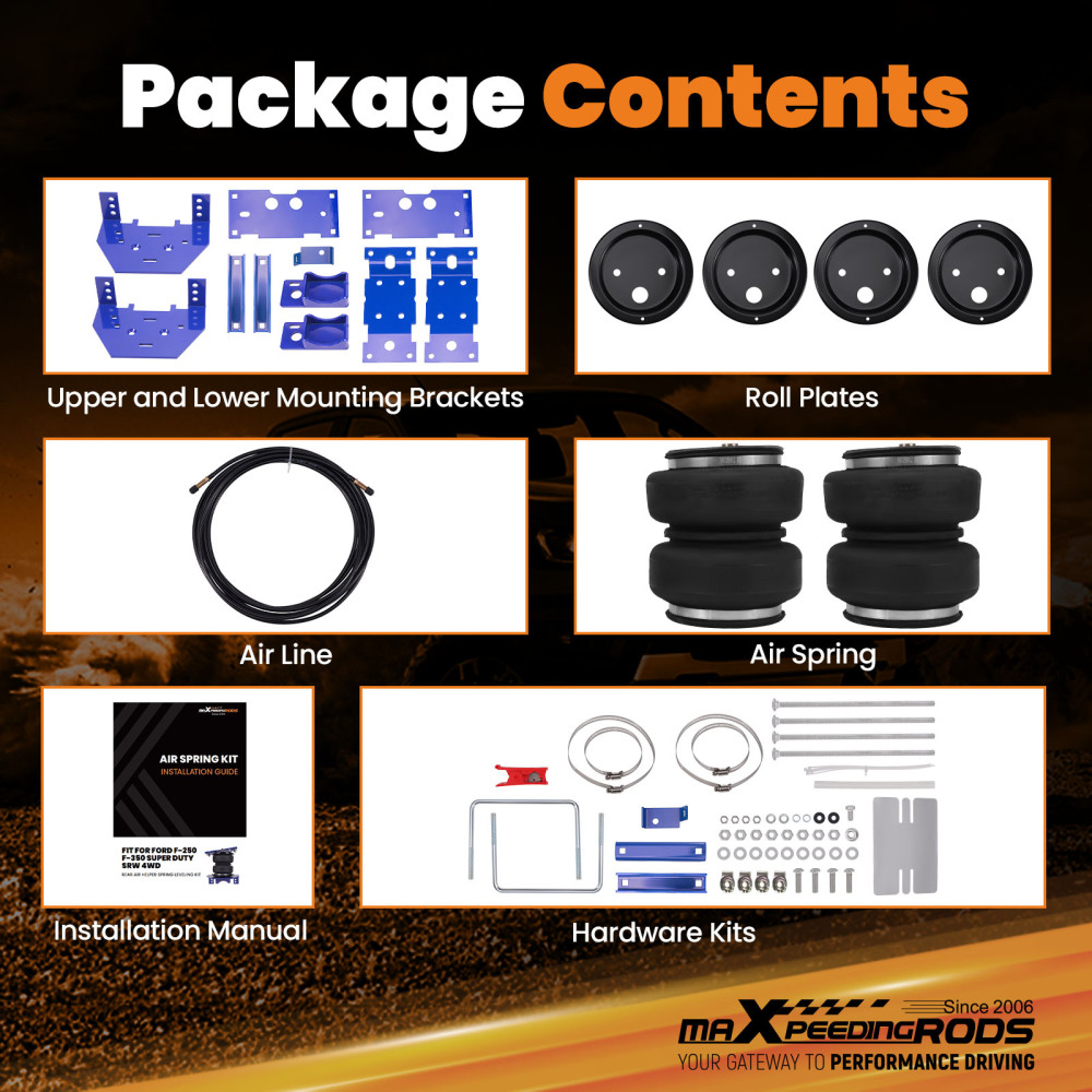 Air Suspension Bags Kit compatible for Ford F-250 F-350 Super Duty Pickup SRW 4WD 2023–2024